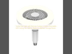 Socket Fan Light with Remote Control 3 Colors Dimmable LED Ceiling Fan 14W for Bedroom Kitchen Storage Room